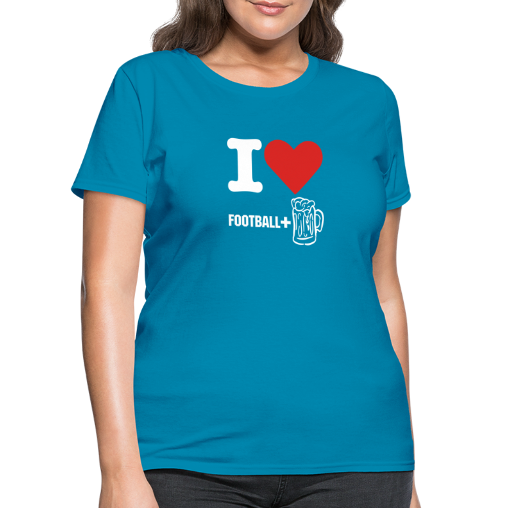 Unisex Classic T-Shirt - Football + Beer - turquoise