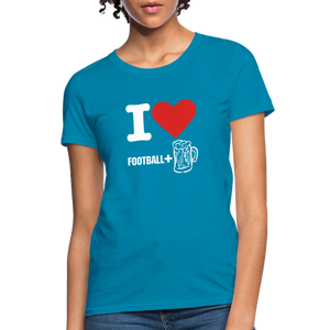 Unisex Classic T-Shirt - Football + Beer - turquoise