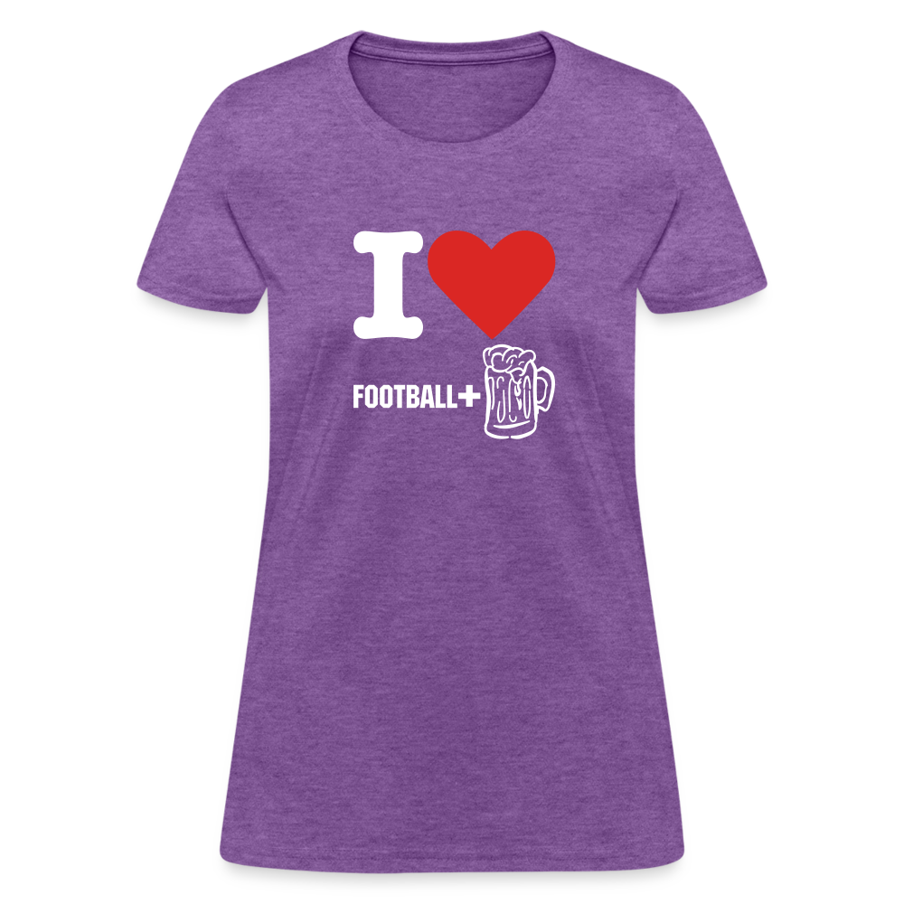 Unisex Classic T-Shirt - Football + Beer - purple heather