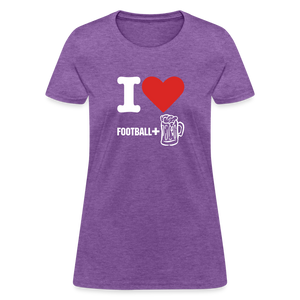 Unisex Classic T-Shirt - Football + Beer - purple heather