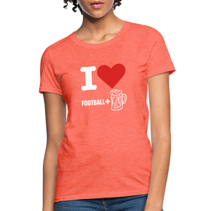 Unisex Classic T-Shirt - Football + Beer - heather coral