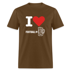 Men's Classic T-Shirt - Football + Beer - brown