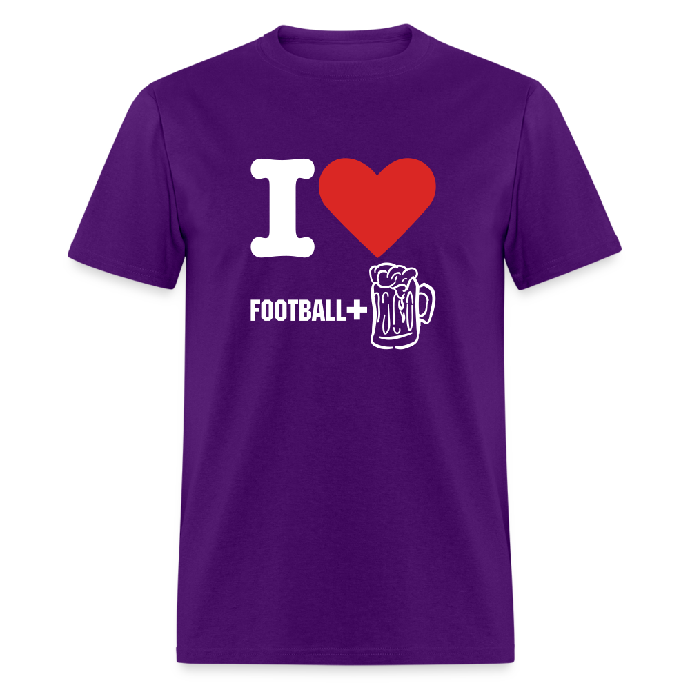 Men's Classic T-Shirt - Football + Beer - purple