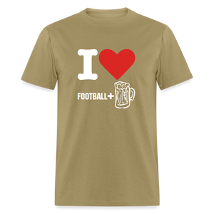 Men's Classic T-Shirt - Football + Beer - khaki