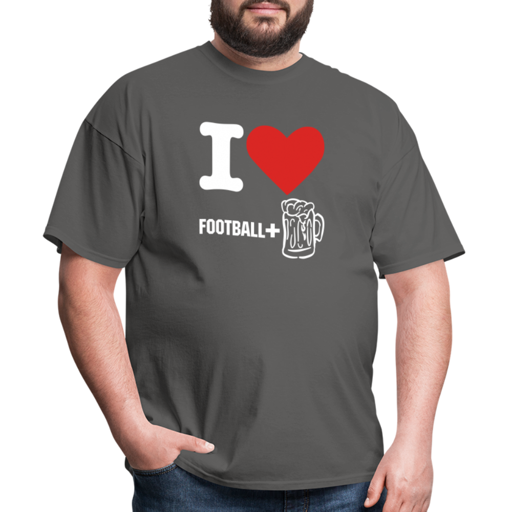 Men's Classic T-Shirt - Football + Beer - charcoal
