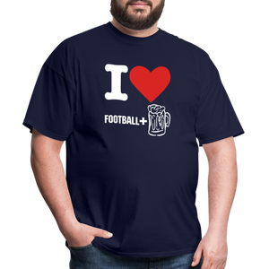 Men's Classic T-Shirt - Football + Beer - navy