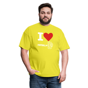 Men's Classic T-Shirt - Football + Beer - yellow