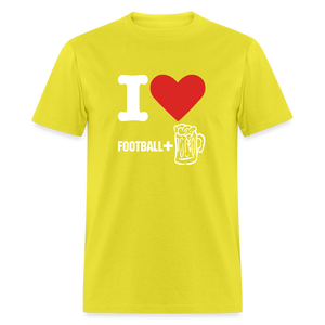 Men's Classic T-Shirt - Football + Beer - yellow