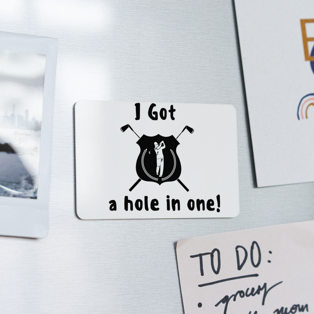 Rectangle Magnet - Hole in One - white