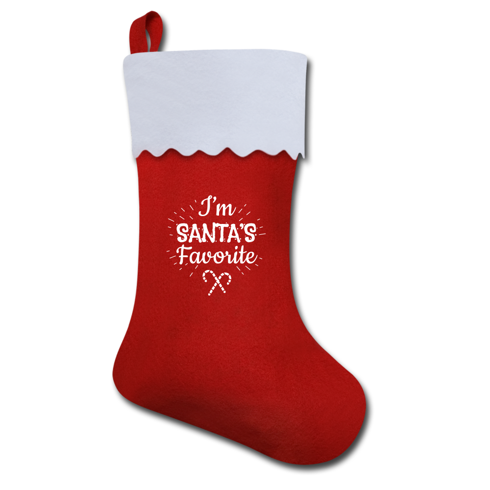 Holiday Stocking - Santa's Favorite - red
