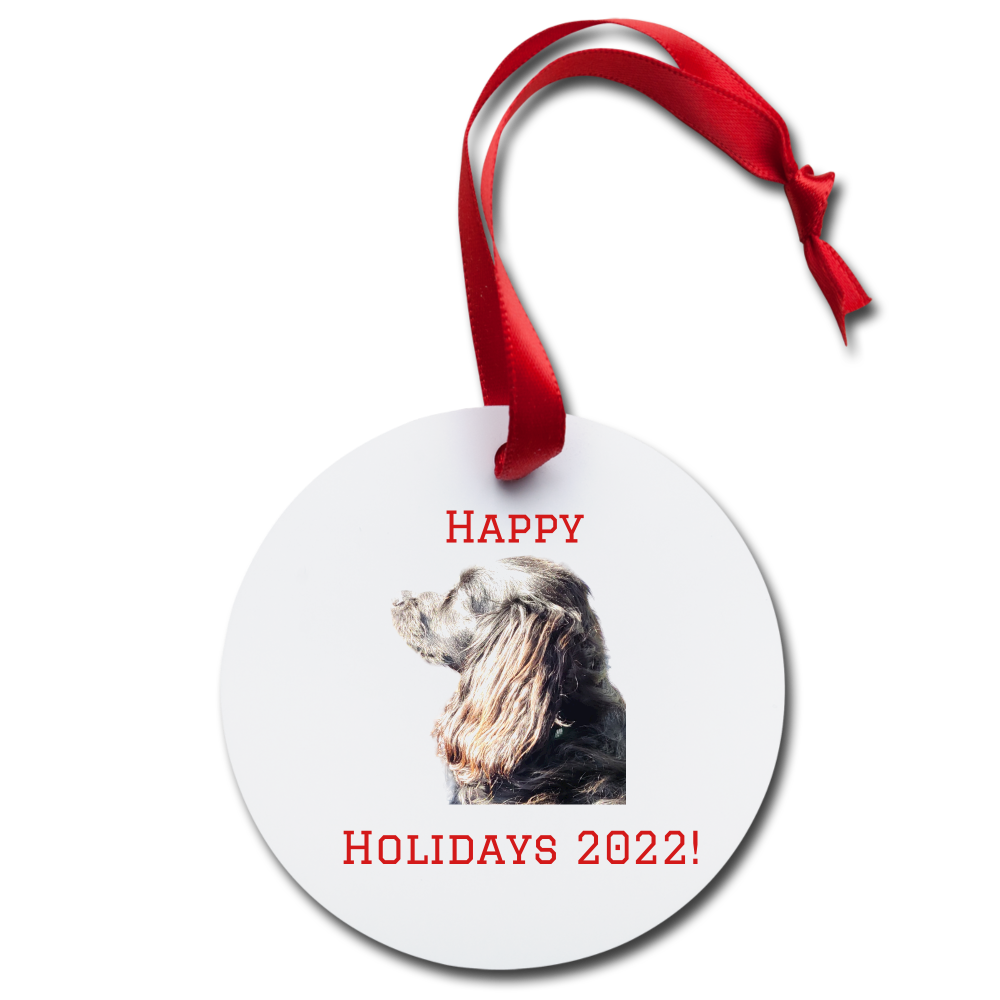 Holiday Ornament - Leon the Dog - HH - white