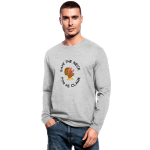 Men's Long Sleeve T-Shirt by Next Level - Save the Neck - heather gray