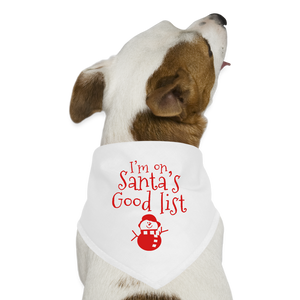 Dog Bandana - Santa's Good List - white