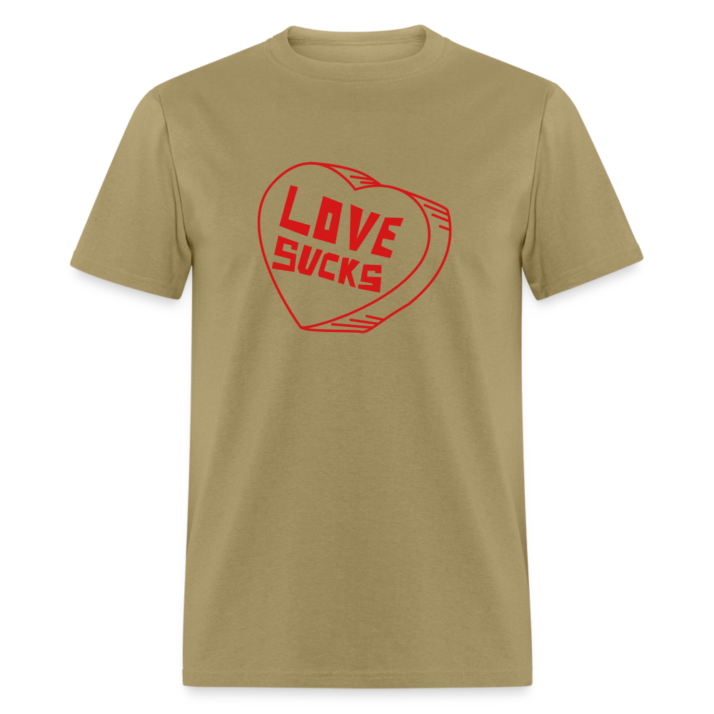 Unisex Classic T-Shirt - Love Sucks - khaki