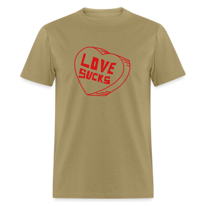 Unisex Classic T-Shirt - Love Sucks - khaki