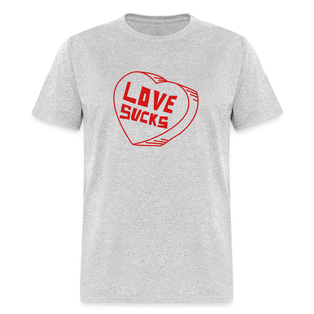 Unisex Classic T-Shirt - Love Sucks - heather gray