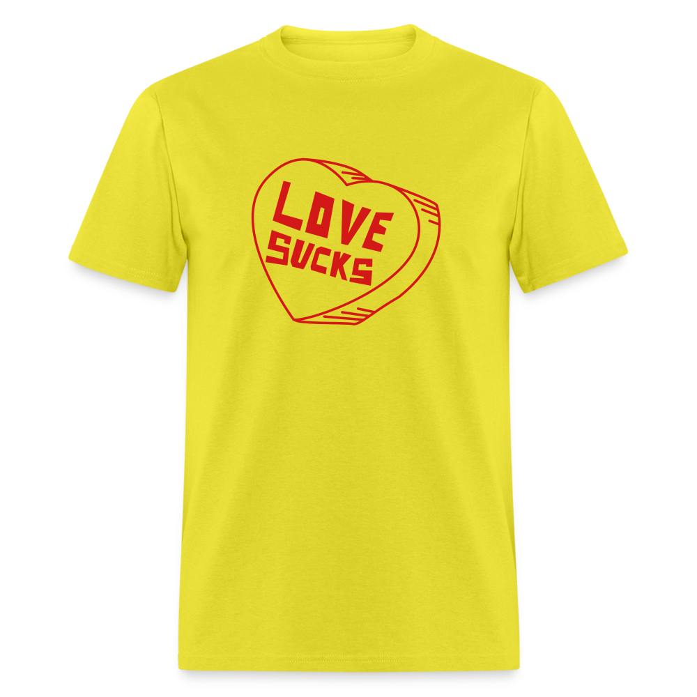 Unisex Classic T-Shirt - Love Sucks - yellow