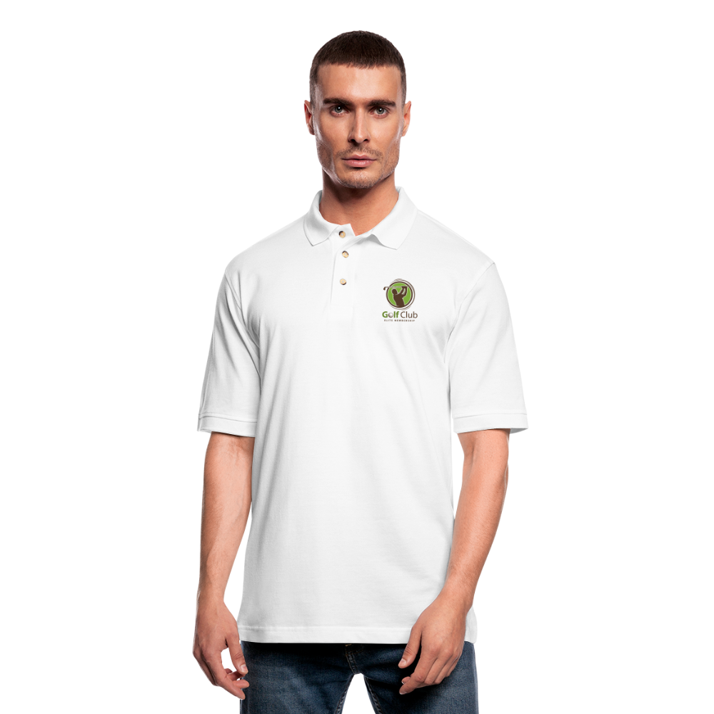 Men's Pique Polo Shirt - Golf Club Elite - white