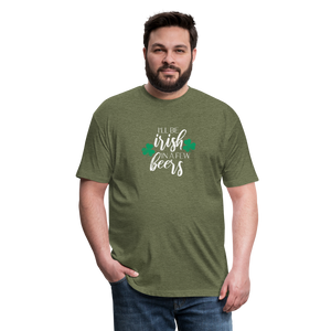 Fitted Cotton/Poly T-Shirt by Next Level - Irish - heather military green