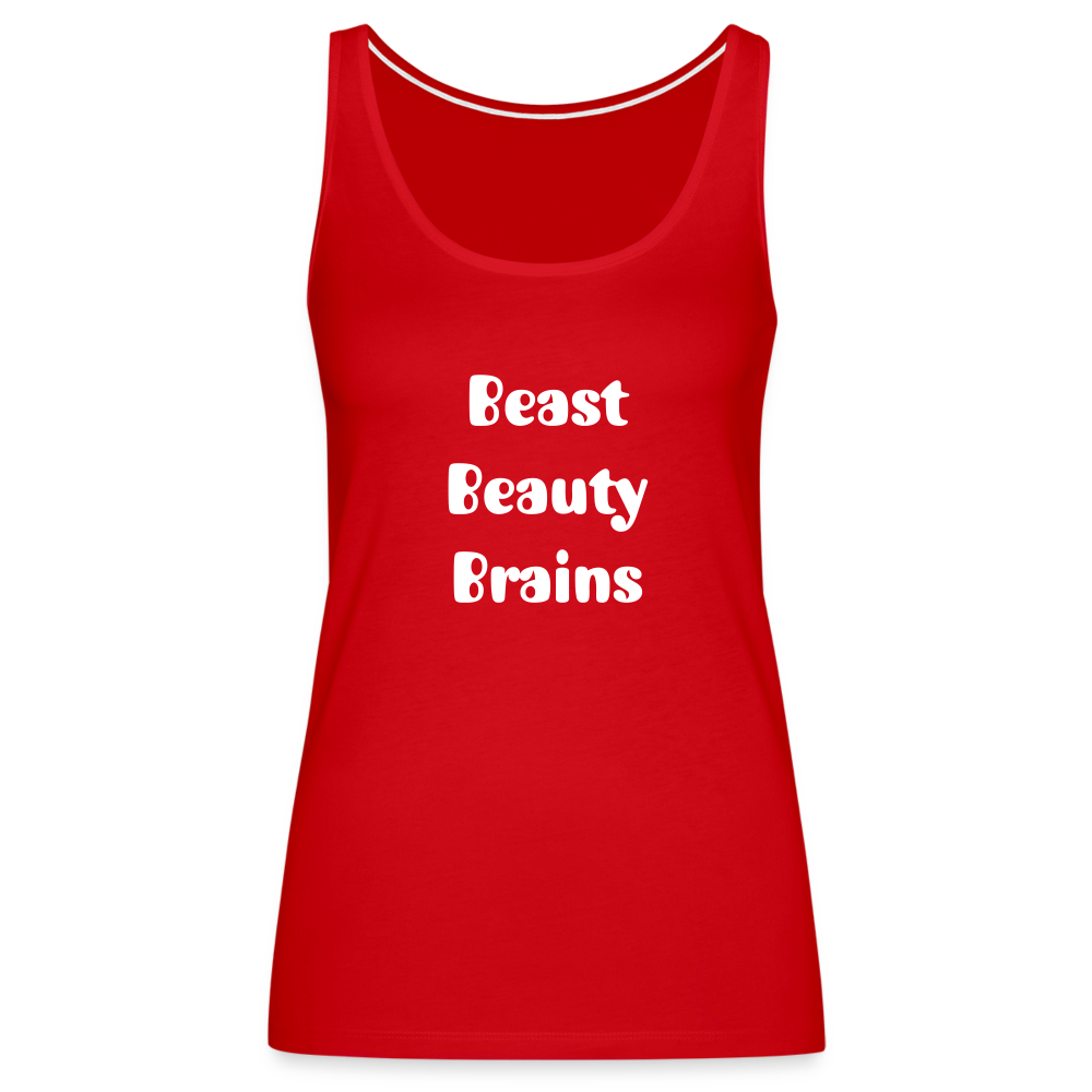 Women’s Premium Tank Top - Beast, Beauty, Brains - red