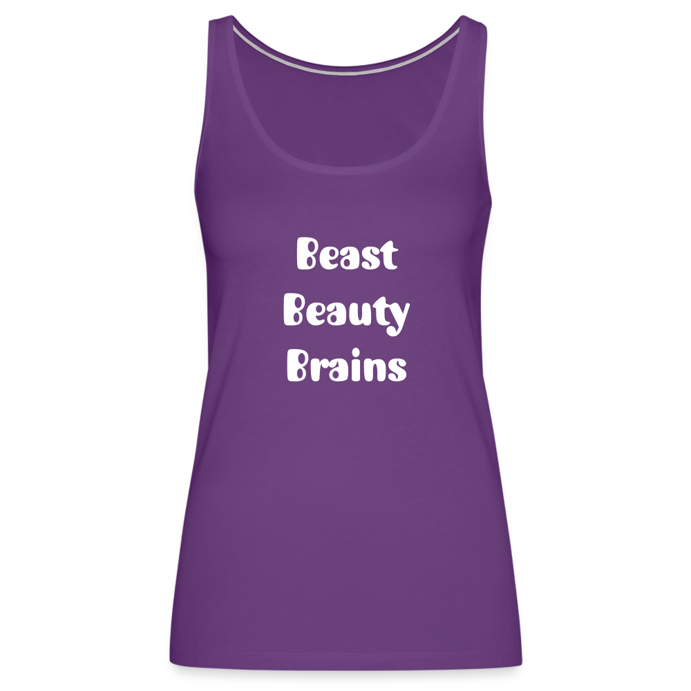 Women’s Premium Tank Top - Beast, Beauty, Brains - purple