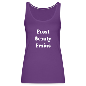 Women’s Premium Tank Top - Beast, Beauty, Brains - purple