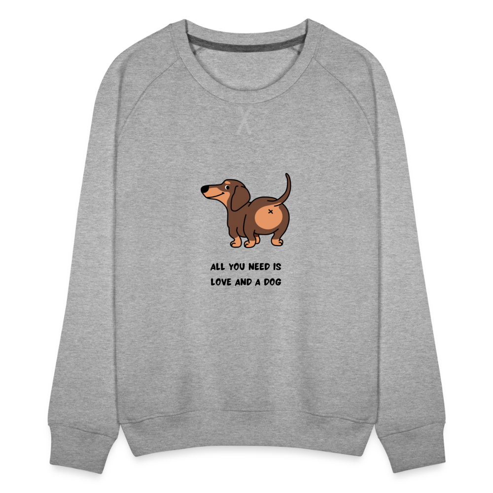 Women’s Premium Sweatshirt - love and a dog - heather grey